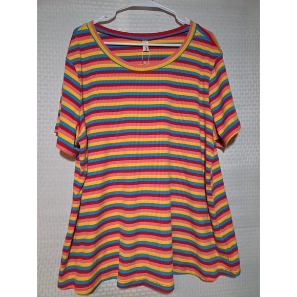 Tops - Agnes Orinda Womens Striped T-shirt NWT Colorful Stretch Comfort
